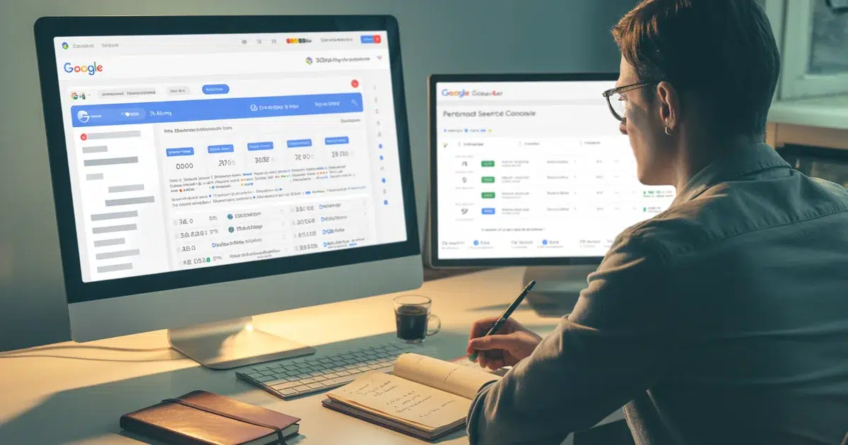 Stručnjak analizira AI Mode i AI Overviews rezultate u Google pretrazi na monitoru
