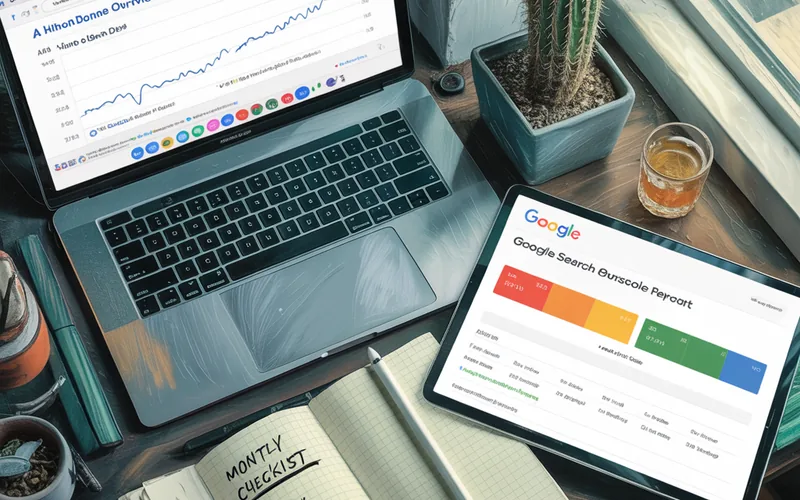SEO alati za merenje link building rezultata malih preduzeća na laptopu i tabletu