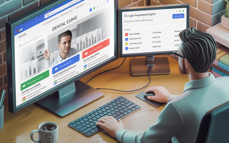 Web developer optimizuje tehničke aspekte sajta stomatološke ordinacije za brže učitavanje i bolji SEO